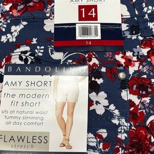Bandolino Women's Floral Print Shorts - Navy and Crimson